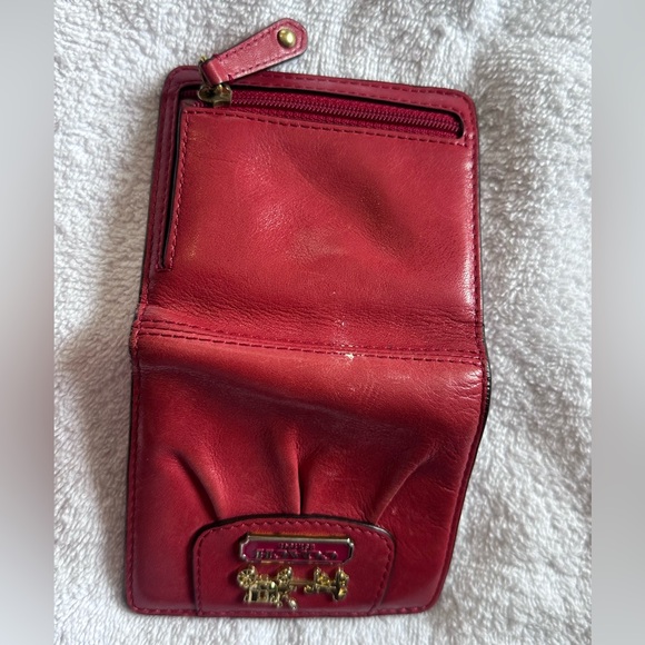 Coach Cherry Red Leather Wallet - Picture 3 of 3